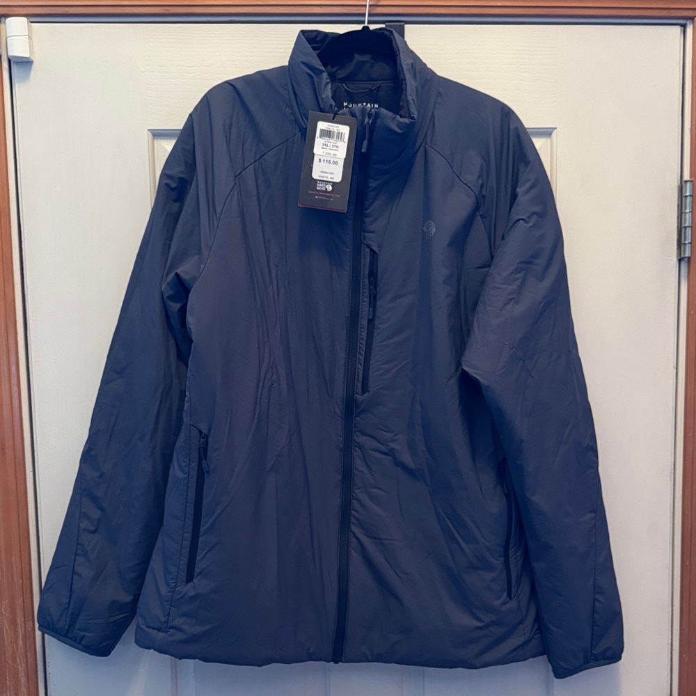 Mountain Hardwear Men's Kor Strata Dark Gray/Blue Puffer Jacket